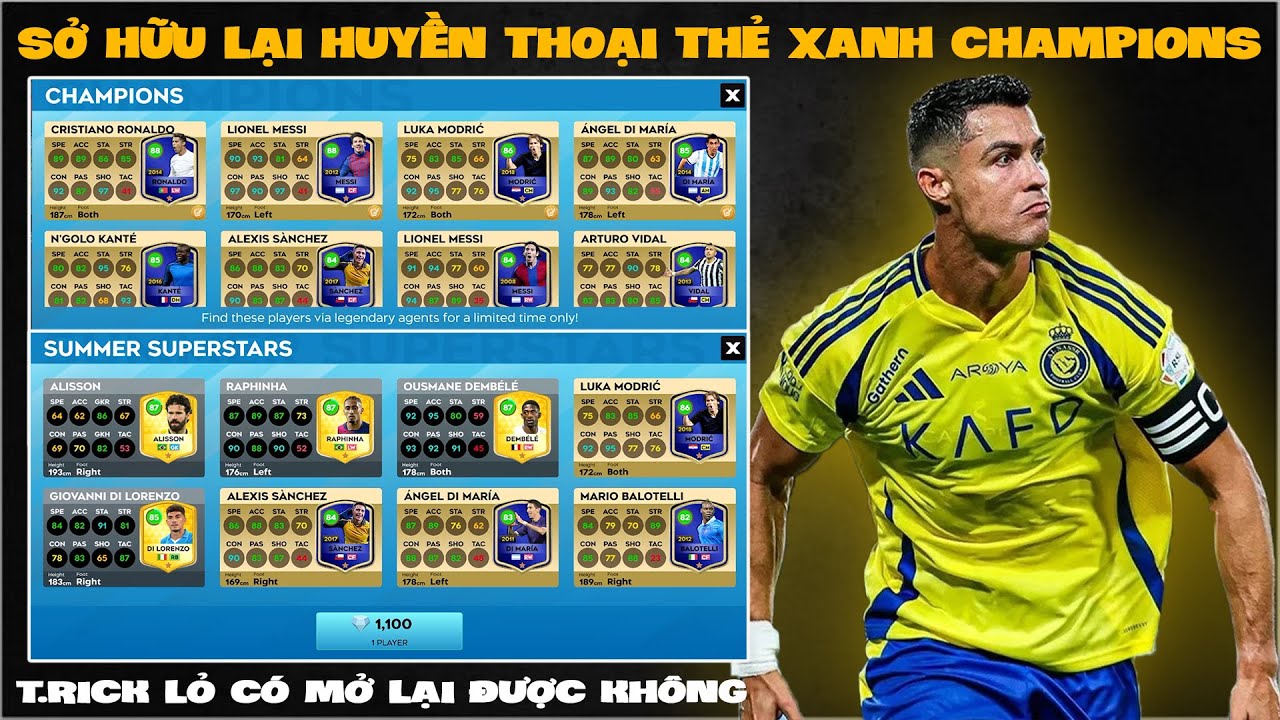 DLS 25 | Sở hữu lại huyền thoại thẻ xanh Champions | T.rick lỏ có mở lại được không
