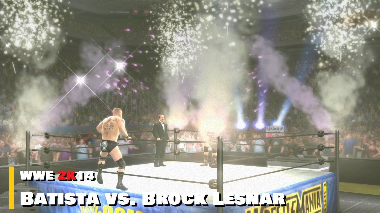 WWE 2K14 | Batista (Wrestlemania 23 attire) vs. Brock Lesnar (Retro)