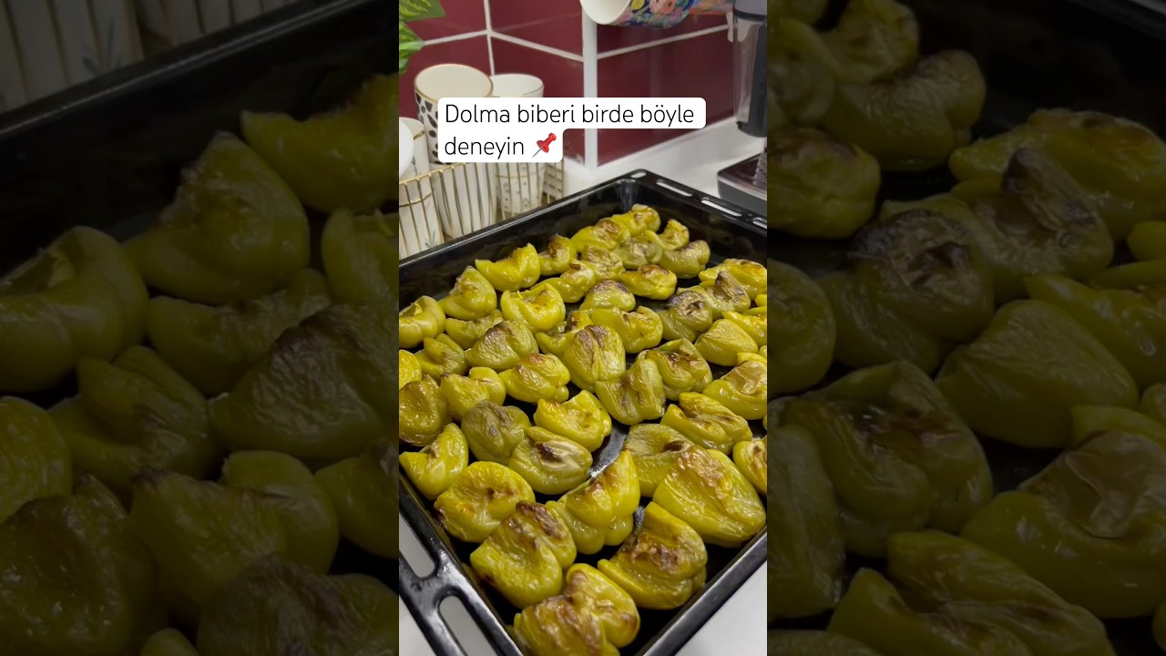 Dolma biberi birde b&ouml;yle deneyin #kışlıkhazırlık #&ouml;neri #pratik