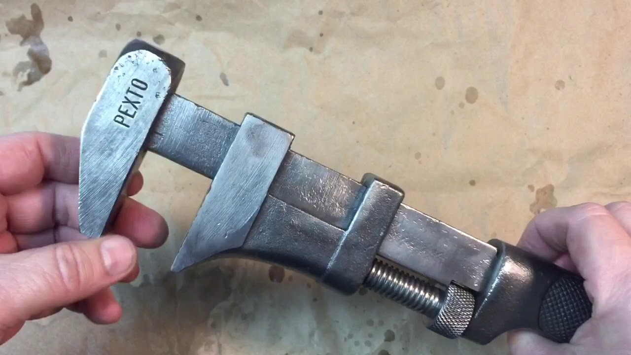 Antique Pexto Solid Bar Adjustable Wrench Restoration
