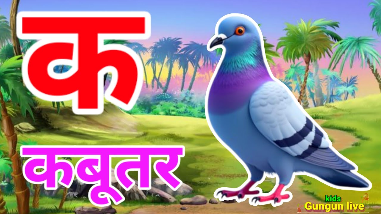क से कबूतर, अ से आम a se anaar k sekabutar |Hindi varnmala |ABCD क सेकबूतर अ से अनार,for kids💥