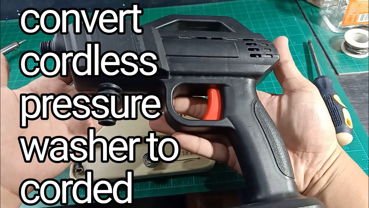 Portable pressure washer convert cordless to corded