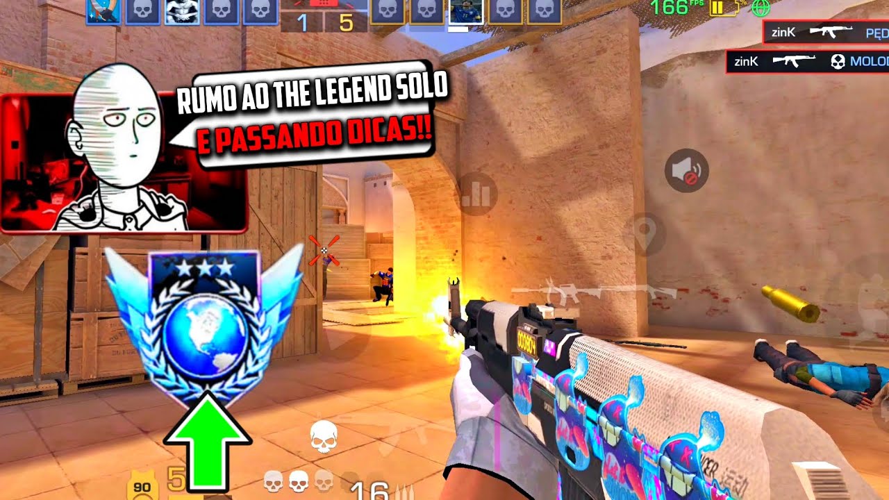 RUMO AO THE LEGEND JOGANDO SOLO E PASSANDO DICAS | ROG PHONE 6 165 FPS - STANDOFF 2