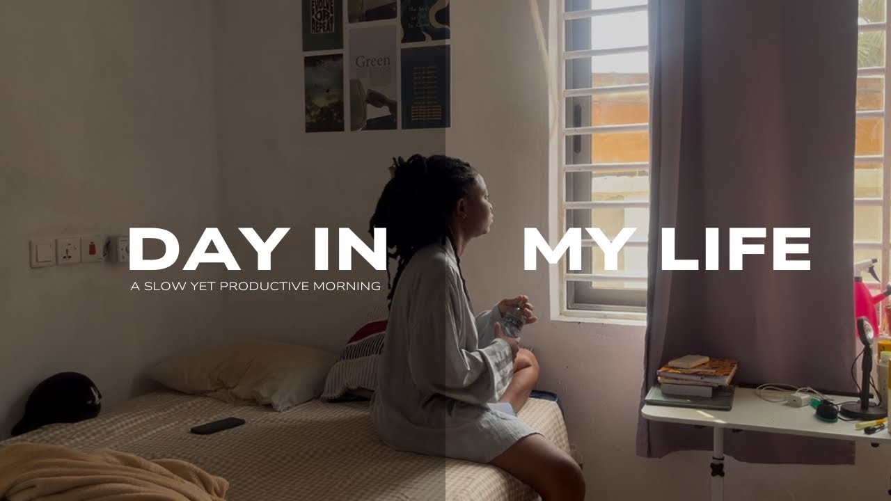 LIVING ALONE IN GHANA🎞️|A calm yet productive morning| Cleaning, Washing, Skincare. #vlog #routine