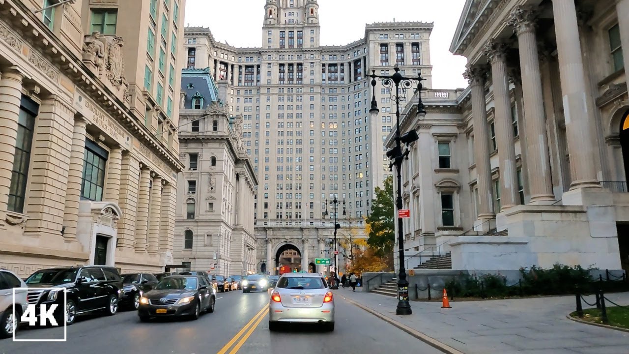 New York City 4K - Wall Street - Lower Manhattan - Driving Downtown