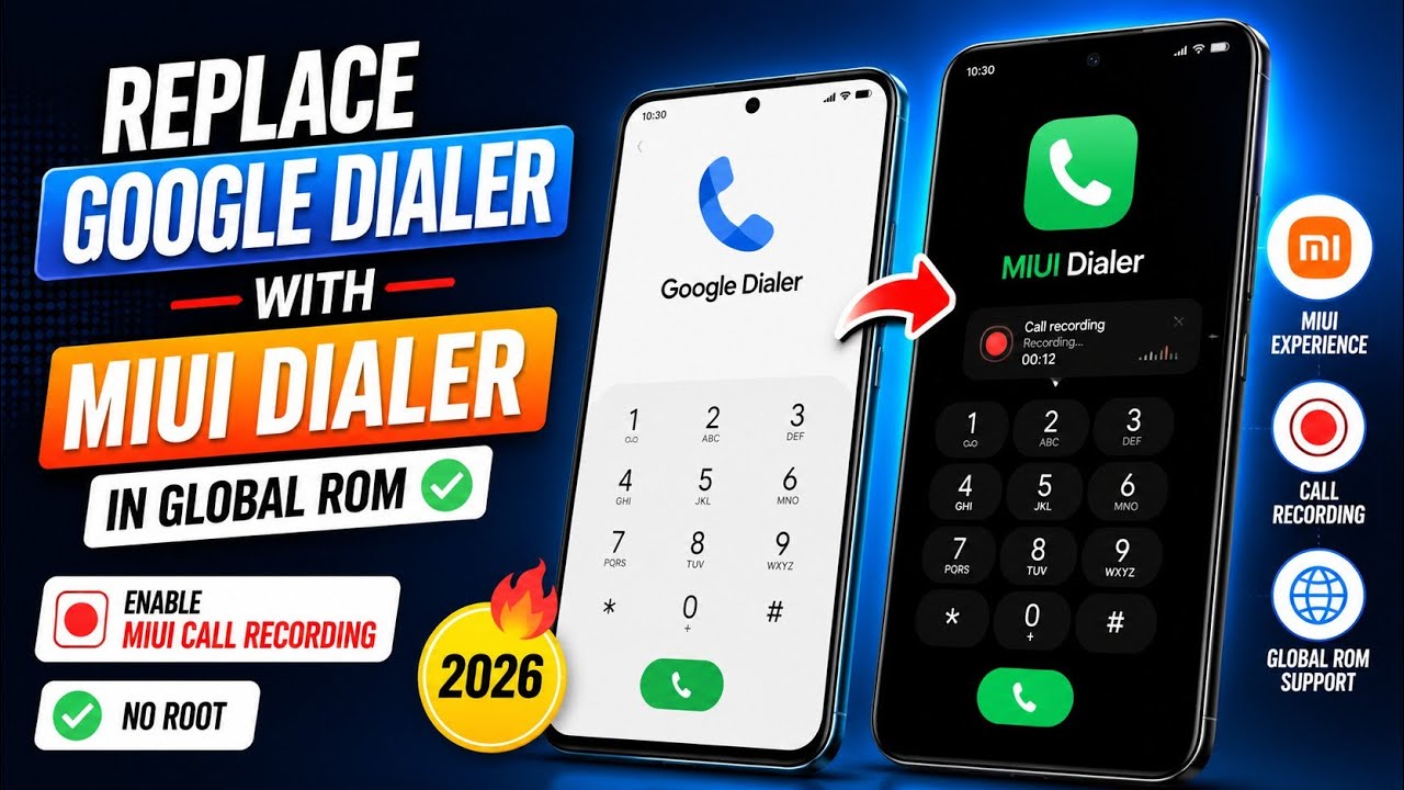 Replace Google Dialer with MIUI Dialer in Global ROM (No Root) 😱 | Enable MIUI Call Recording 2026🔥
