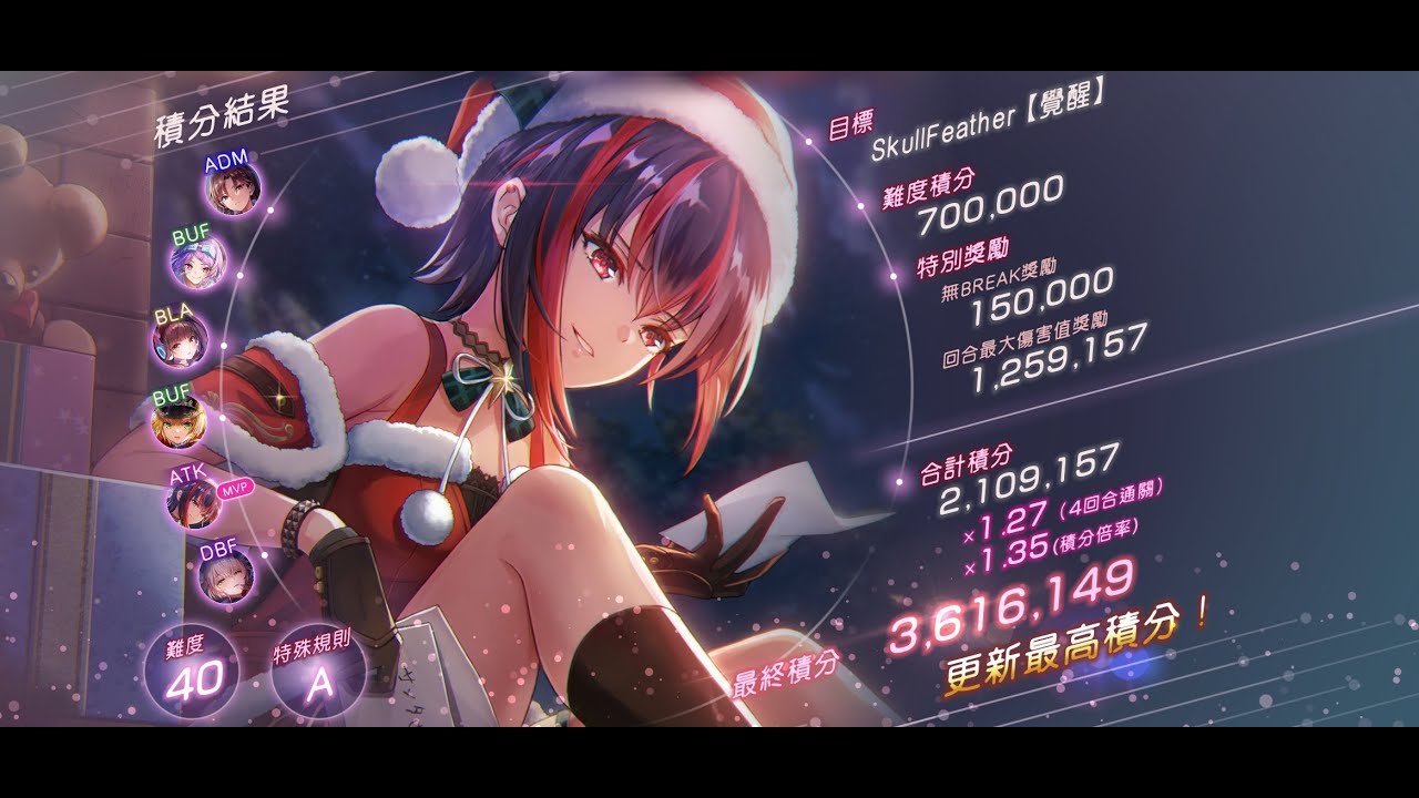 【緋染天空HeavenBurnsRedヘブバン】Score Attack#88 SkullFeather  命吹雪 361.4萬 88期打分 #雷隊