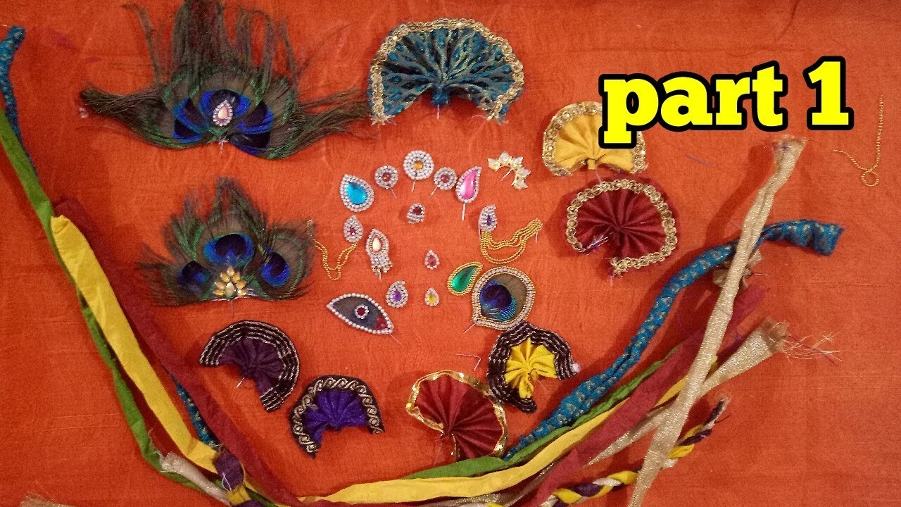 Make attachment or accessories of turban of laddu gopal very easy and step by step |part1