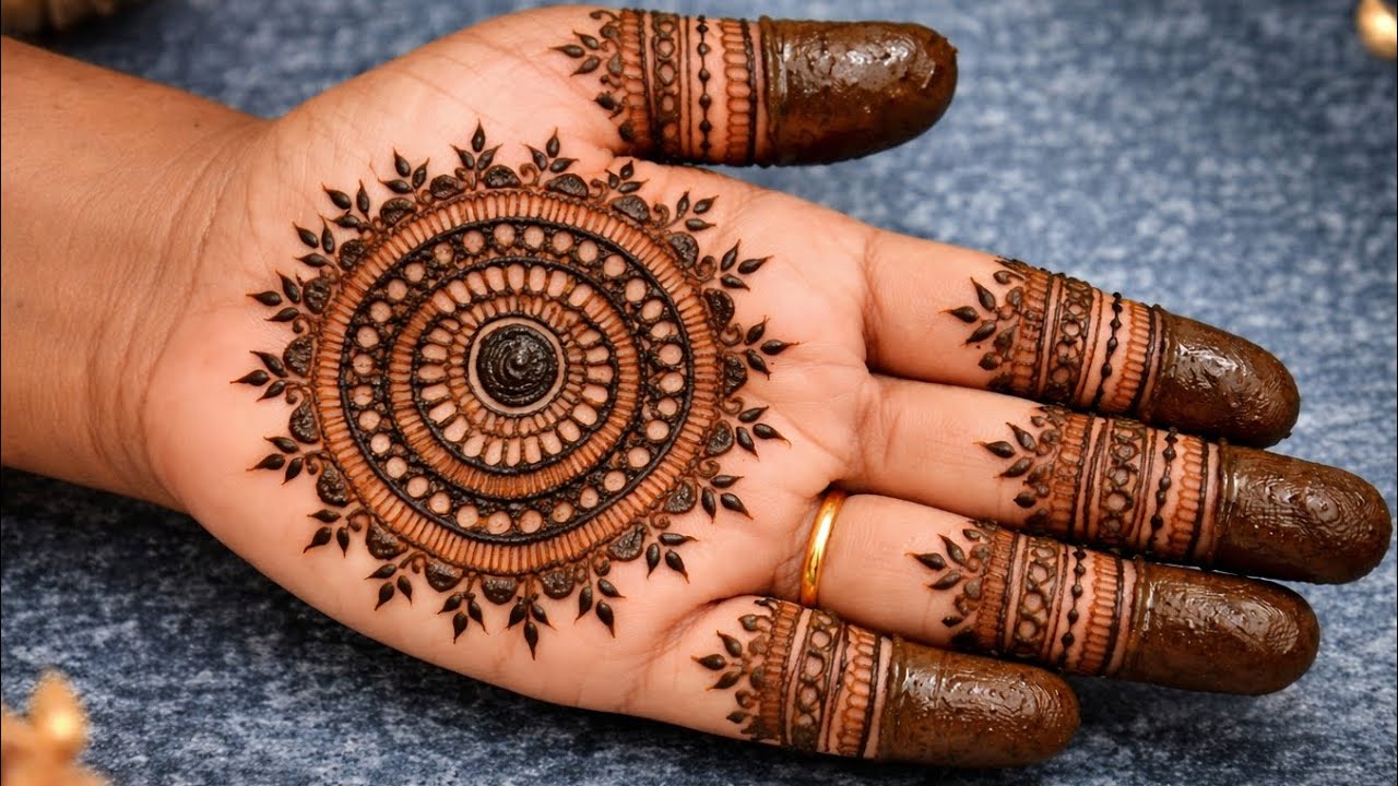 Bridal mehendi design |front hand beautiful mehndi design| easy mehandi design|mandala mehndi design