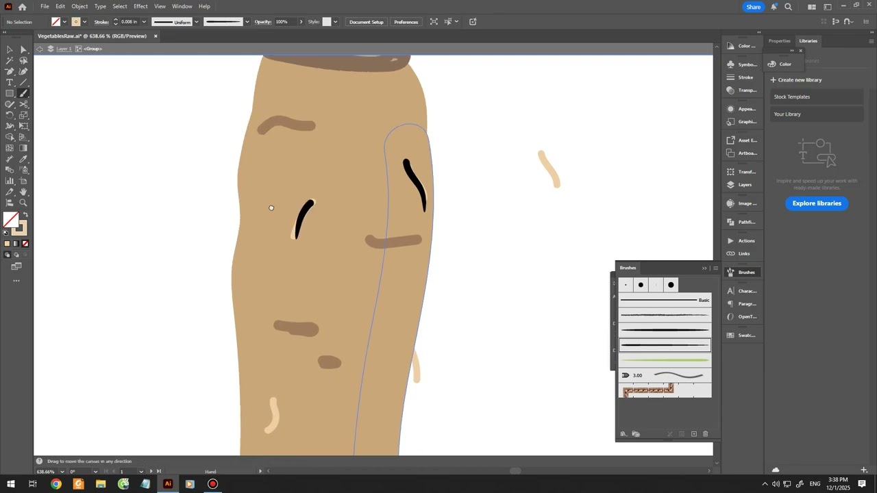 2025-12-01 | Revisiting Strokes for Vegetables Set | Simple Vector Study | P5