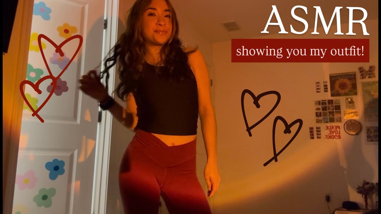 ASMR || showing you my outfit ootd 💋 (fabric scratching + mouth sounds)