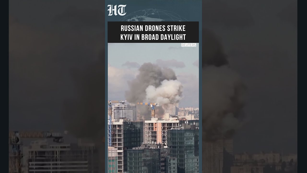 Watch: Explosions Echo Through Kyiv As Russian Drones Hit Multiple Locations #shorts
