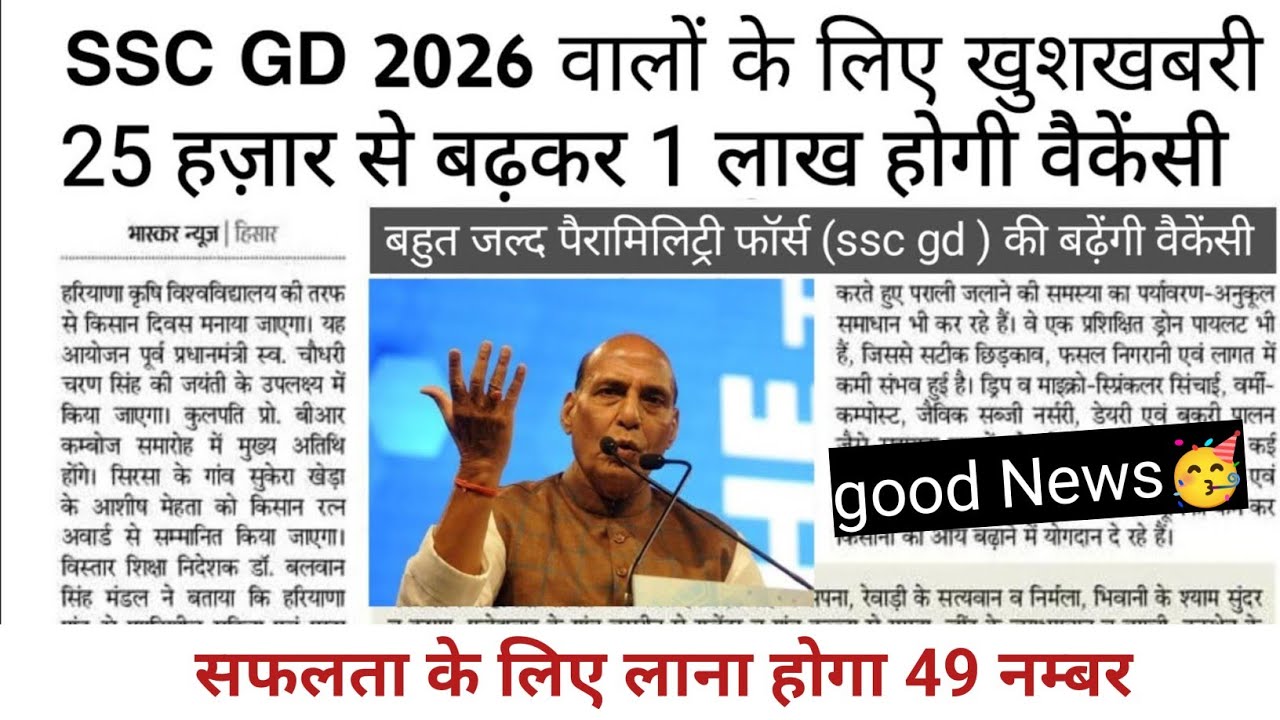 SSC GD 2026 बड़ी खुशखबरी 🥳 || SSC GD post increase हो गई 🎉 || SSC GD Exam Date 2026 #sscgd2026