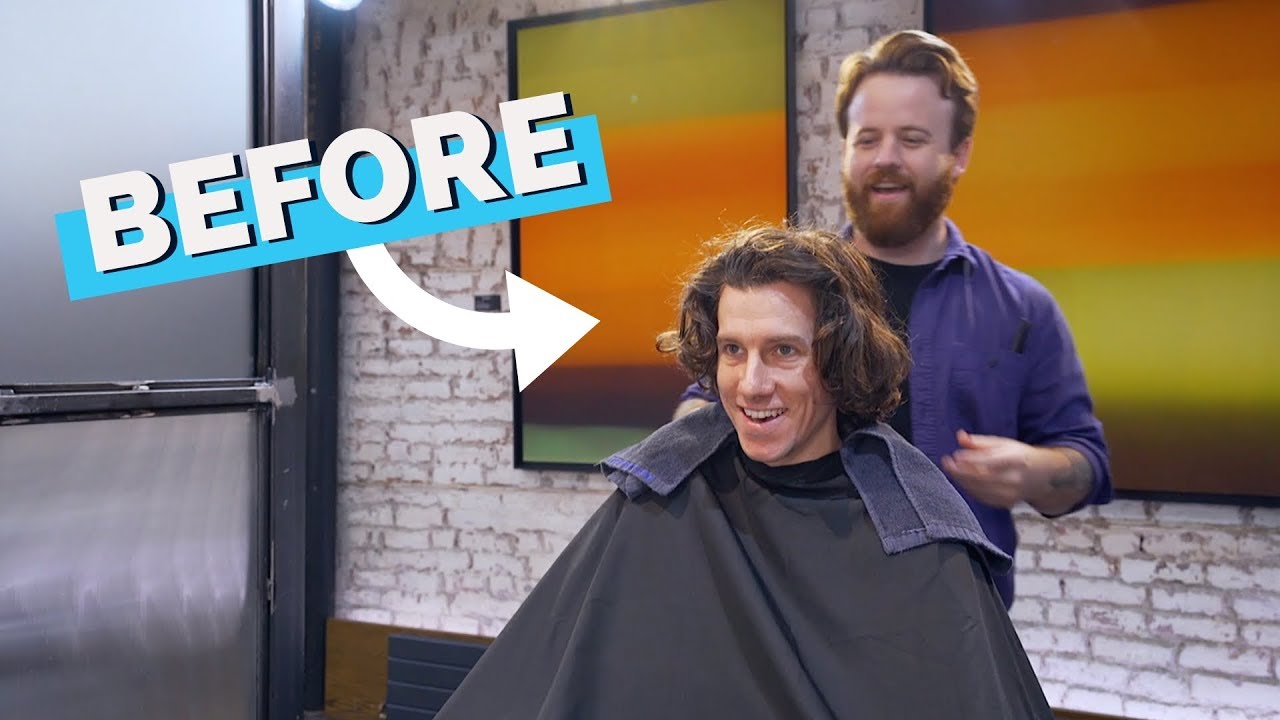 Men's Medium Length Haircut and Styling (Scissors, Razor, Diffuser & Gel)