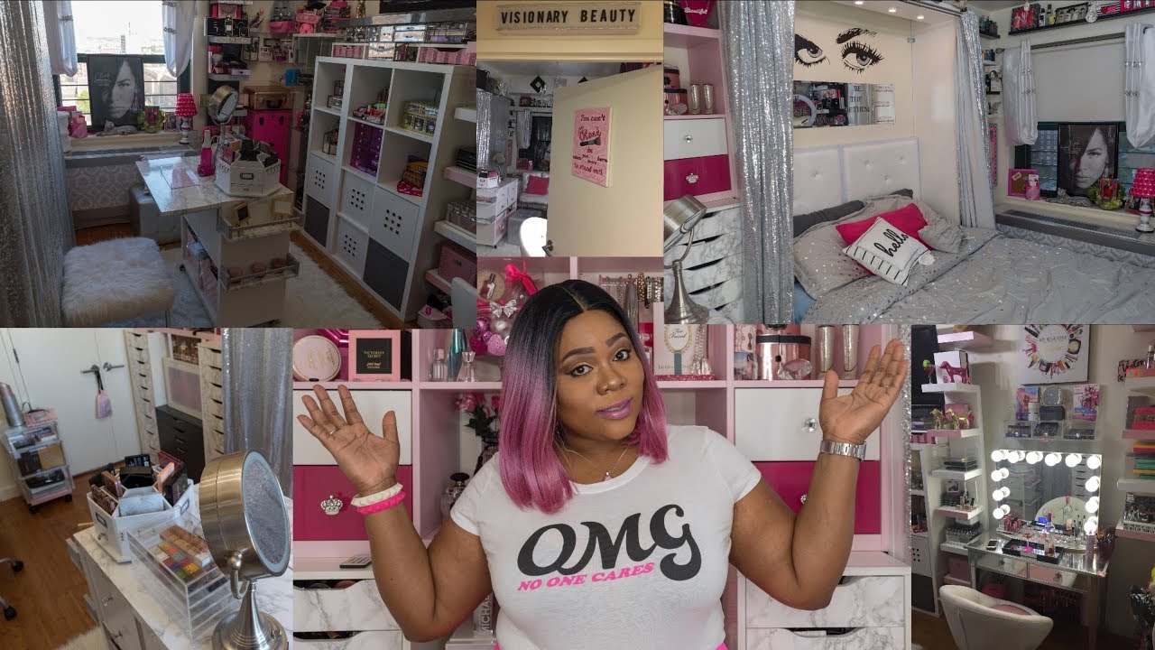 The ULTIMATE 💇🏽💅🏽💄💁🏽 WOmanCAVE! SMALLer Beauty/Bedroom Tour 2018