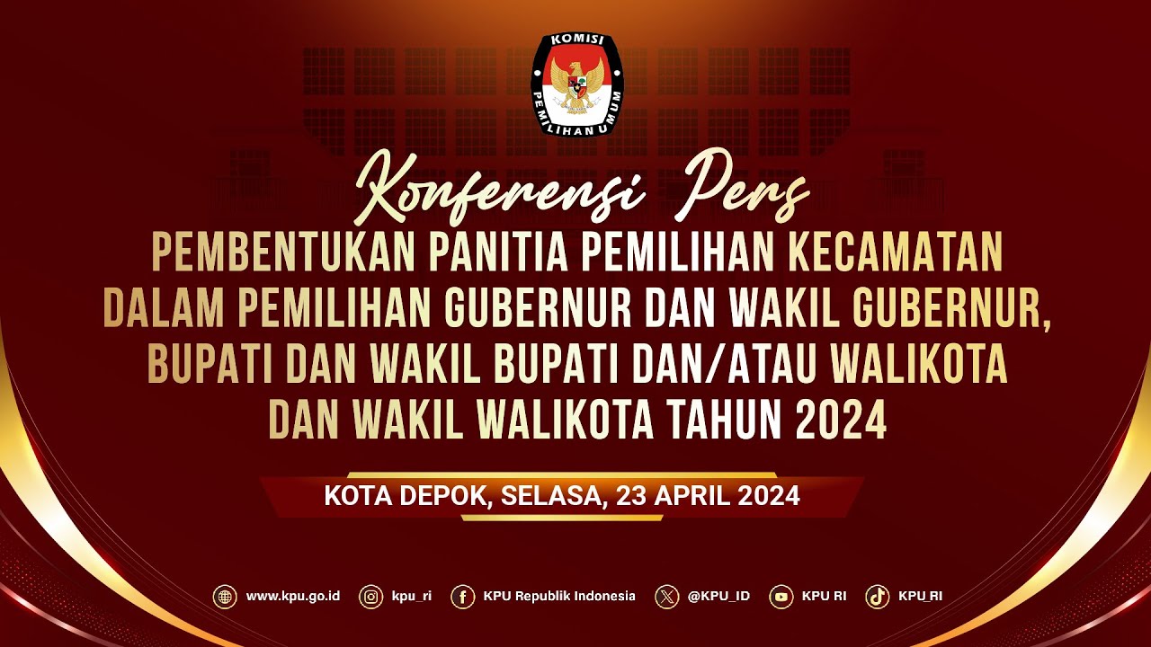 Konferensi Pers Pembentukan Panitia Pemilihan Kecamatan dalam Pilkada Tahun 2024