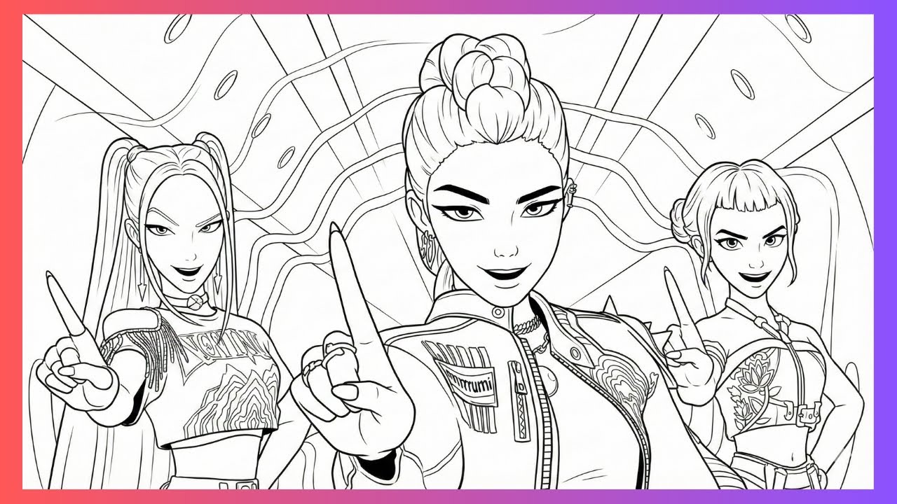 Satisfying Coloring 🎨 | Rumi, Mira & Zoey | K-Pop Demon Hunters