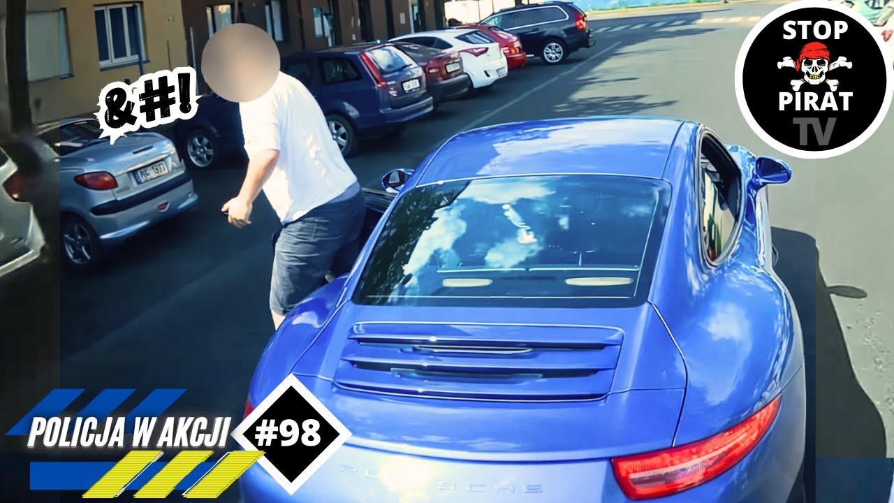 POLICJA W AKCJI #98 - Frustrat w Porsche wyhamował wóz strażacki, Dynamiczne policyjne pościgi