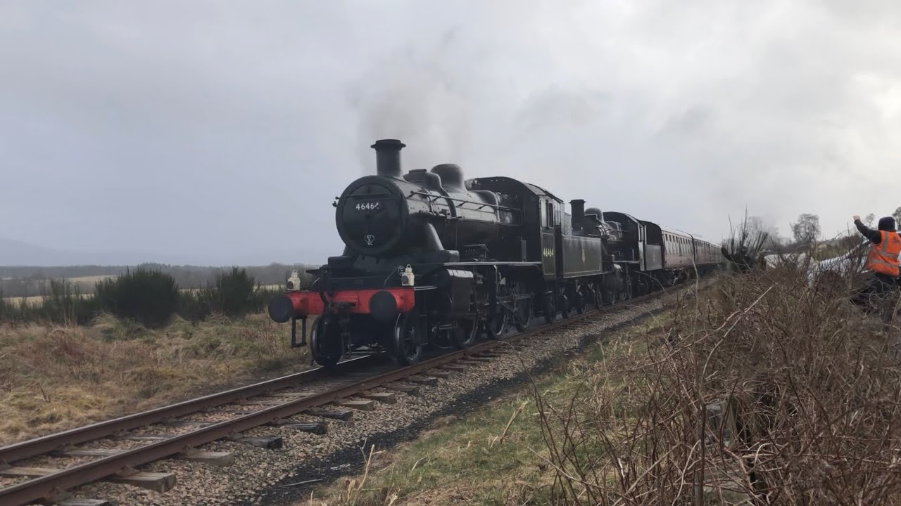 Ivatts 46512 & 46464 double heading on the Strathspey Railway 29/03/2025