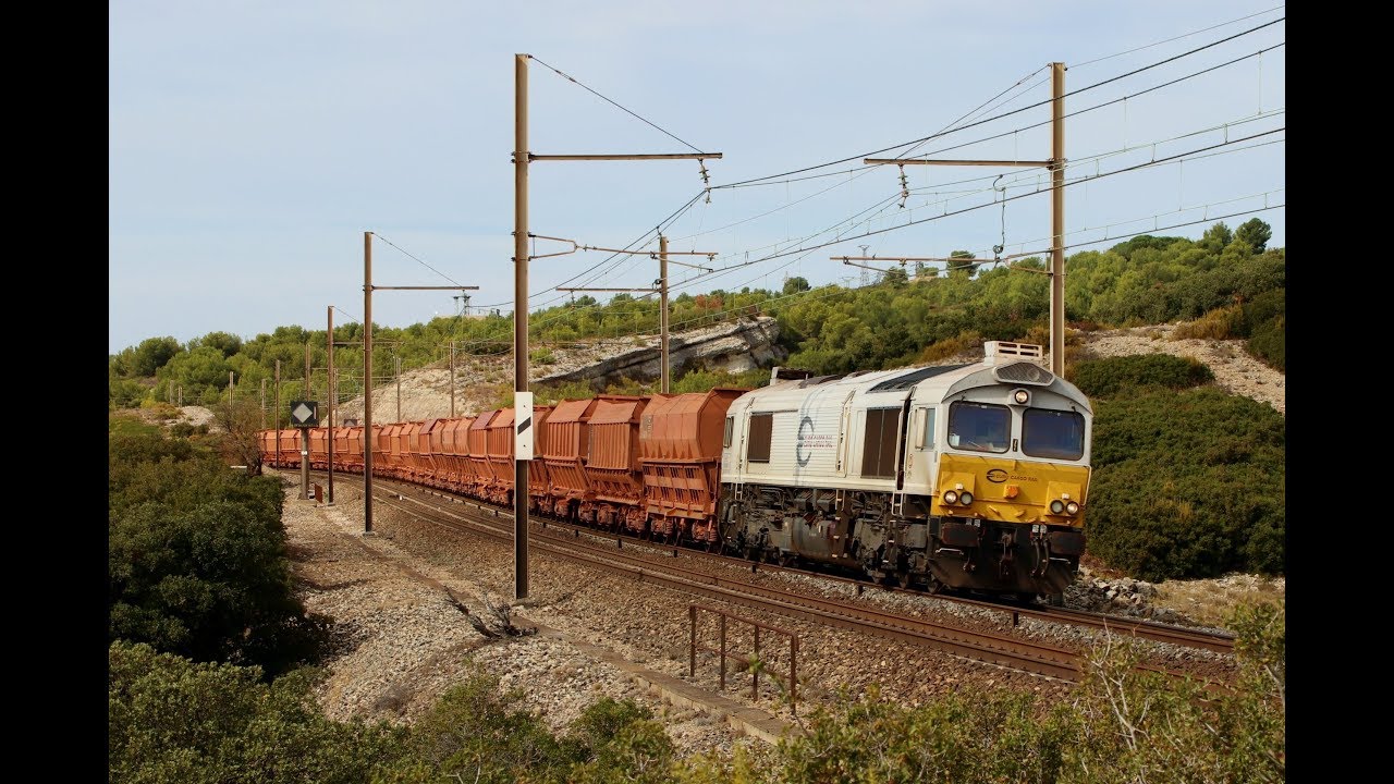 Des trains sur la PLM entre Miramas et Marseille à St Chamas