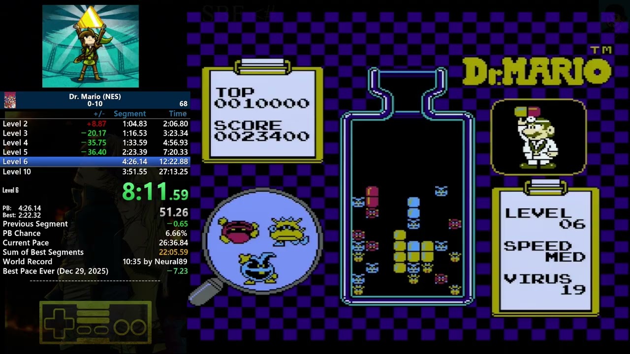 Dr. Mario (NES) - Levels 0-10 - 25:23