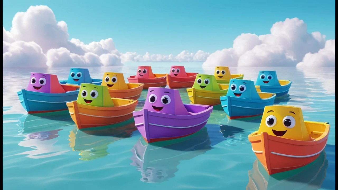 Acht kleine Boote schwimmen auf dem Meer | Kinderlied & Wasser-Abenteuer
