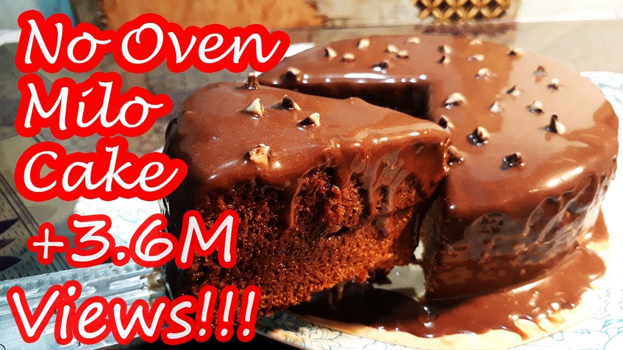 DIY NO OVEN MILO CAKE WITH YUMMY MILO CHOCOLATE GANACHE | HOW  TO BAKE MILO CAKE WITHOUT OVEN!!!