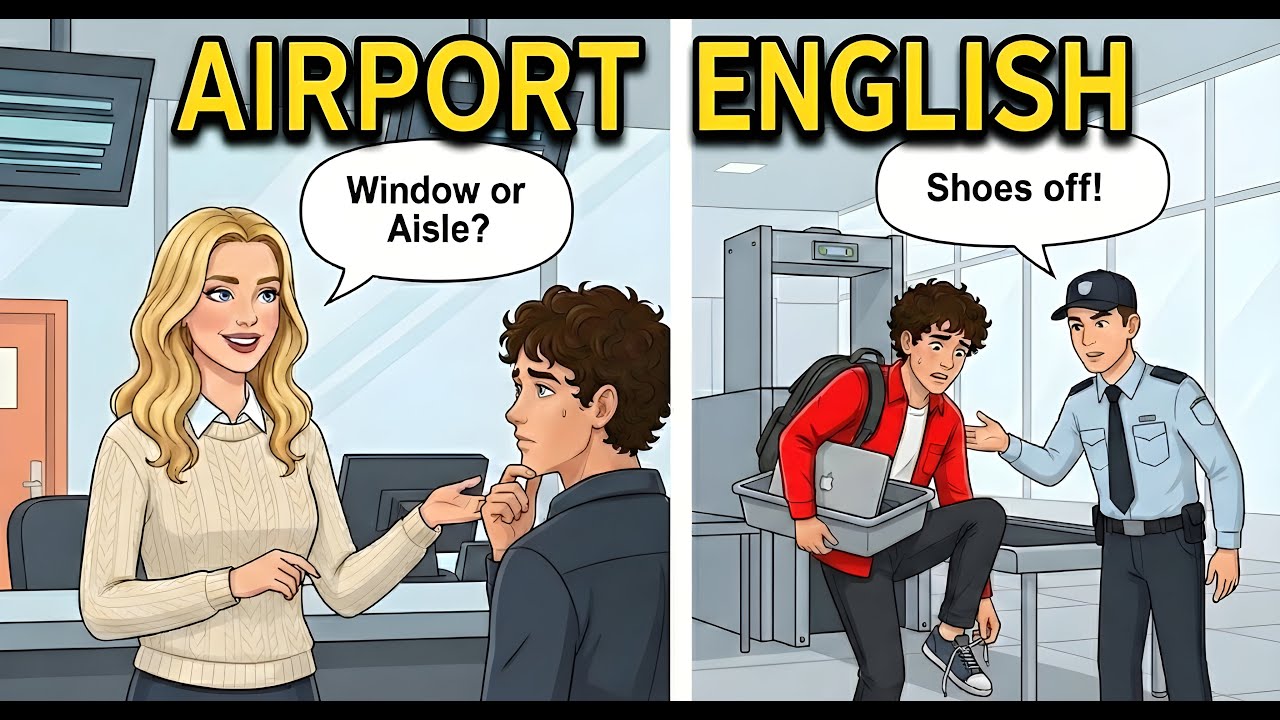 Airport English: How to Check-in & Pass Security | Real English Conversation
