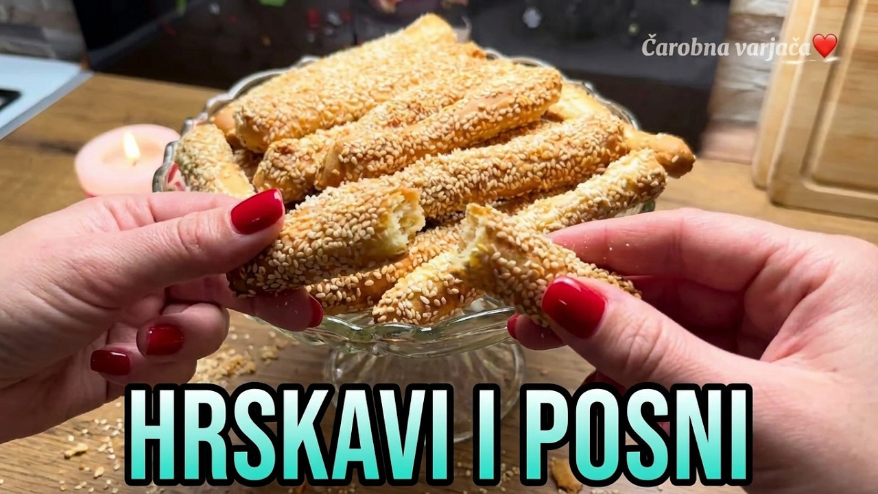 Hrskavi posni štapići sa susamom – Crispy & Addictive Sesame Sticks!