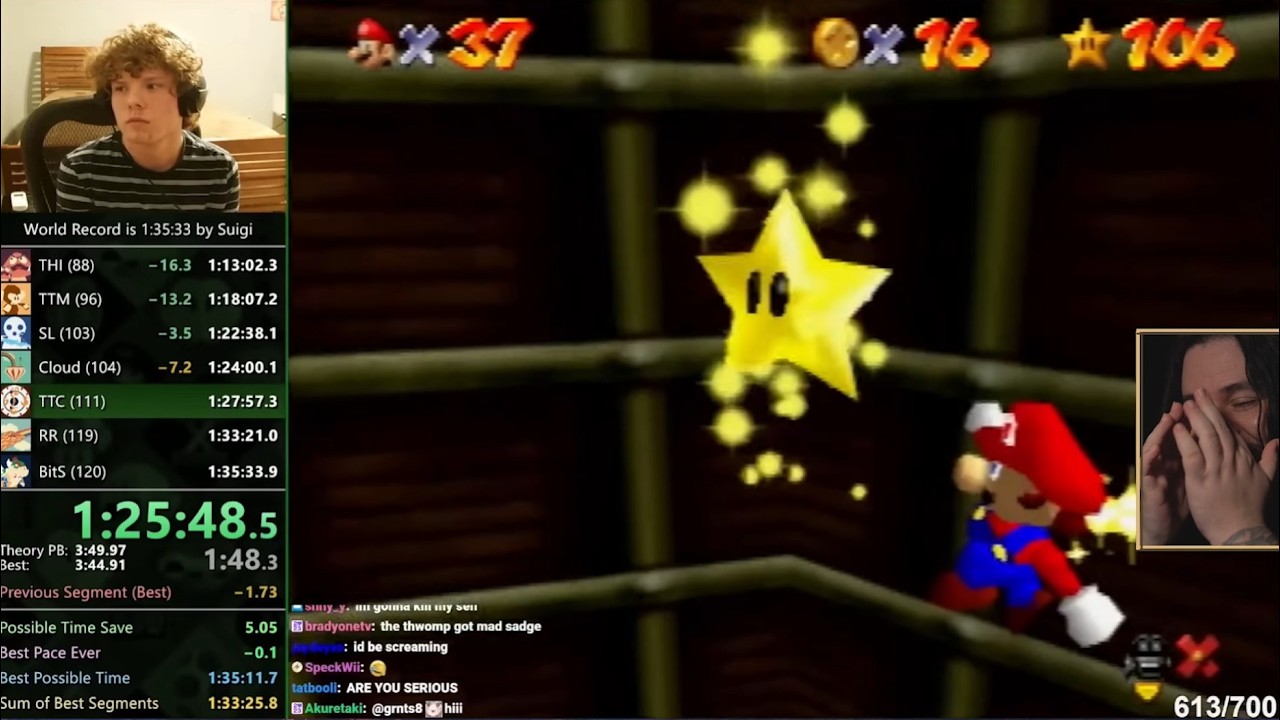 Super Mario 64 World Record Reaction -120 Star by @Suigi