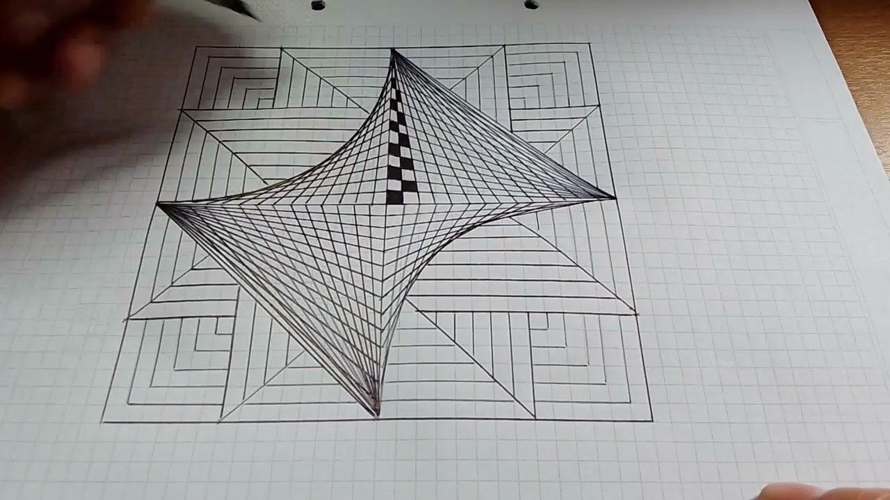 Discover the fascinating technique to #draw a spectacular 3D optical illusion square