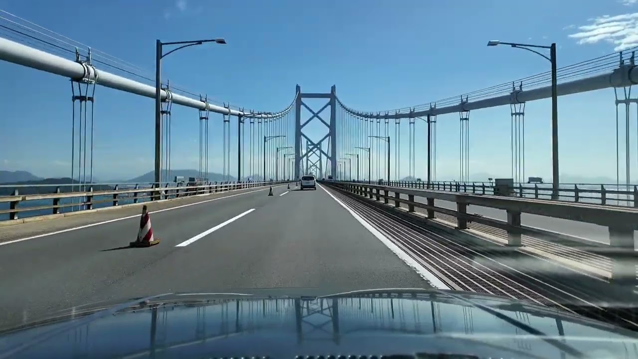 相棒VW Golf2で念願の瀬戸大橋を渡る