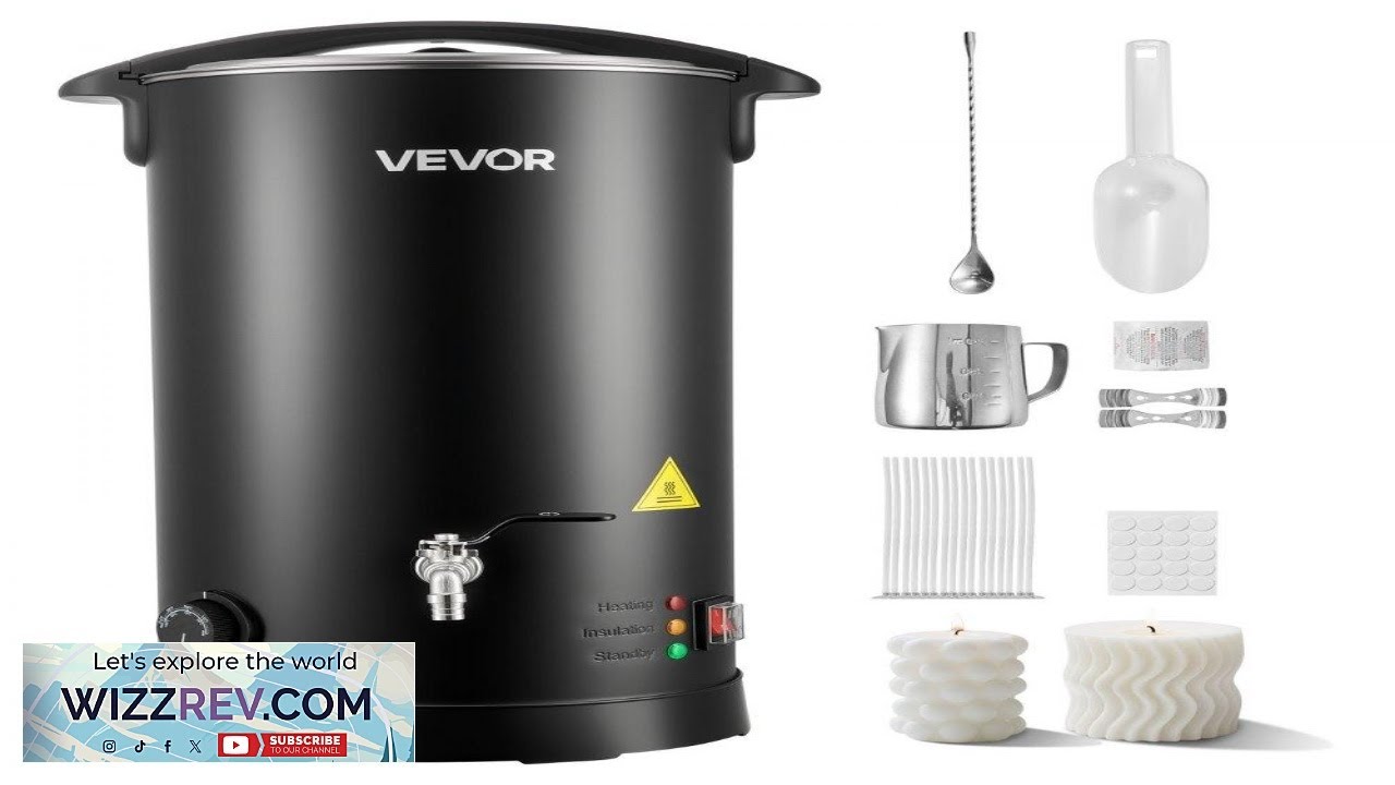 VEVOR Wax Melter for Candle Making 15.9 Qts Fast and Even Heating