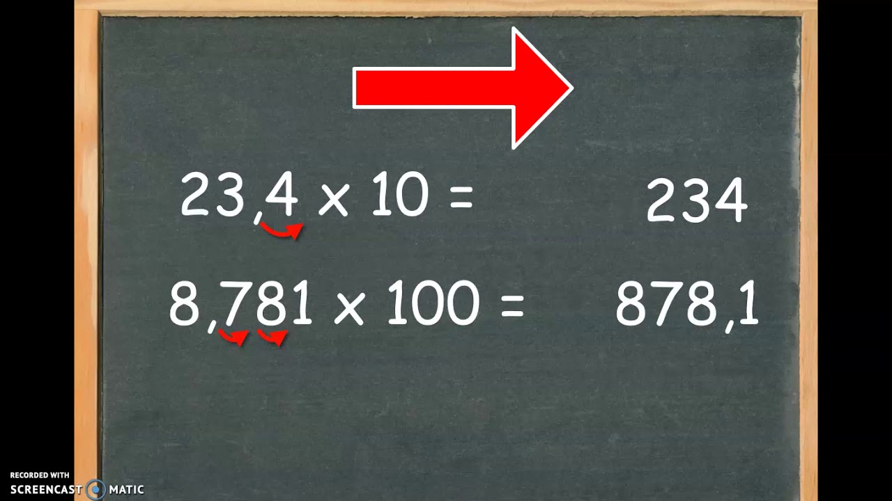 Moltiplicazioni per 10, 100 e 1000 con i numeri DECIMALI