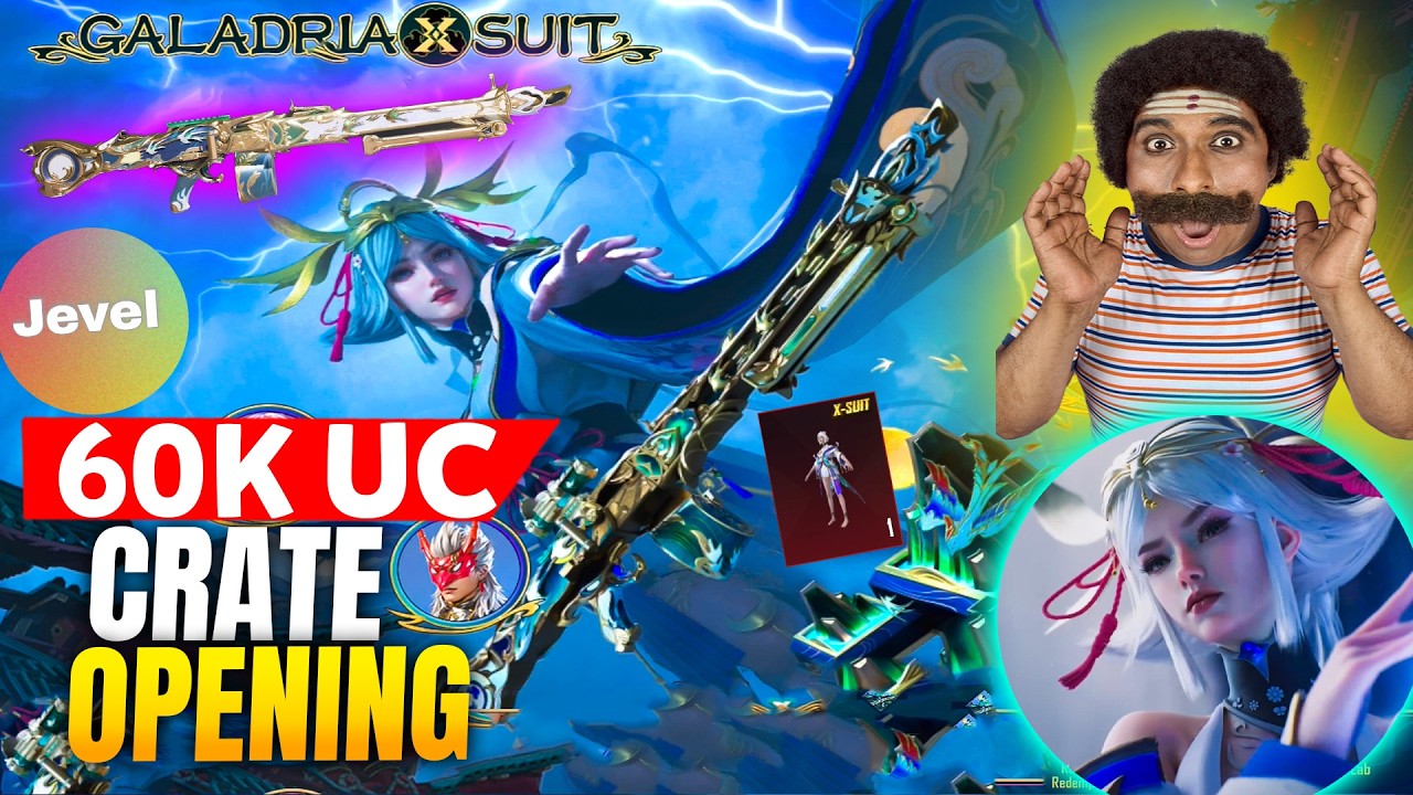 LUCKIEST 😍GALADRIA  X-SUIT CRATE OPENING AND UPGRADING MG3 BGMI JEVEL  NEW  CRATE  OPENING |