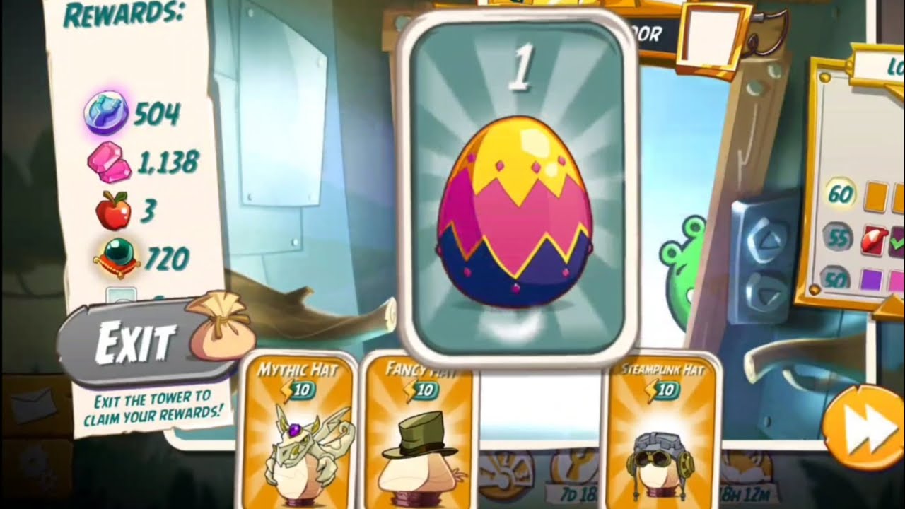 Angry Birds 2: Достижение 60-го этажа Башни удачи несколько раз в автоматическом режиме