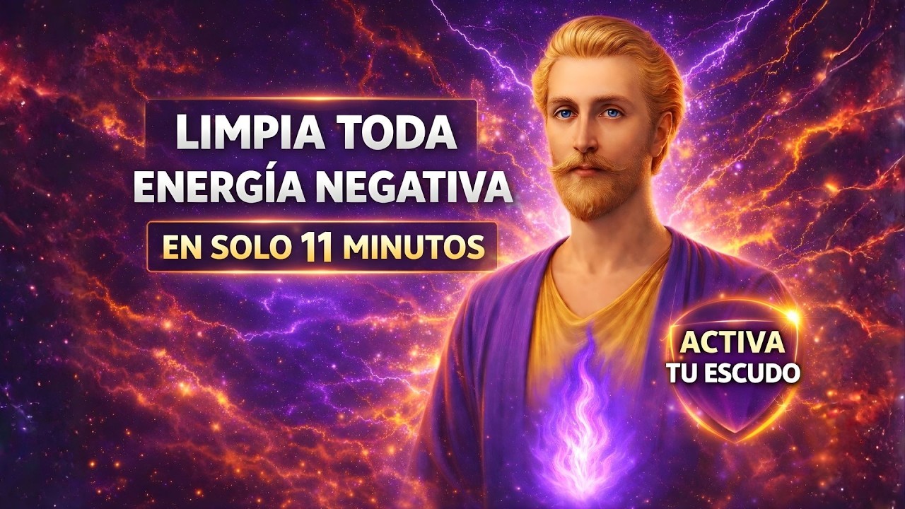 LIMPIA TODA ENERGÍA NEGATIVA EN 11 MINUTOS 🔥 LLAMA VIOLETA ACTIVA TU ESCUDO DIVINO YA ✨
