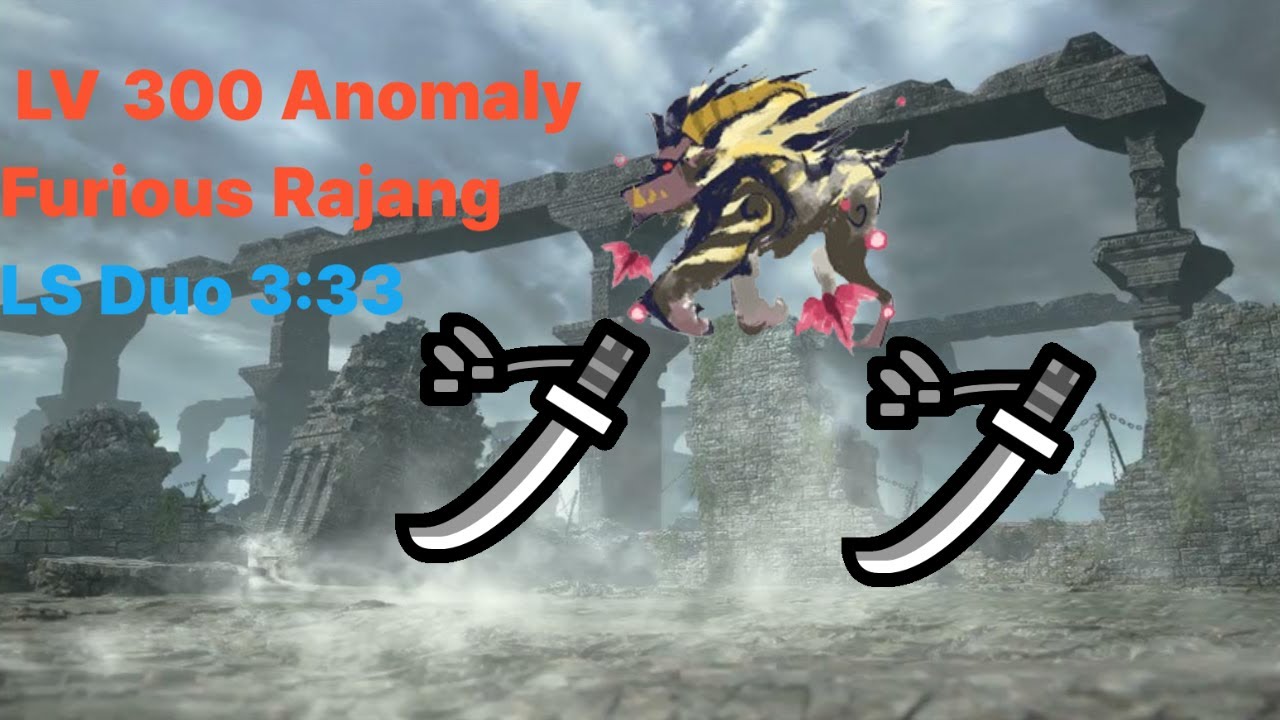 MHR:SB LV300 괴이화 격앙 라잔 태도 듀오 3:33 LV 300 Anomaly Furious Rajang LS Duo 3:33