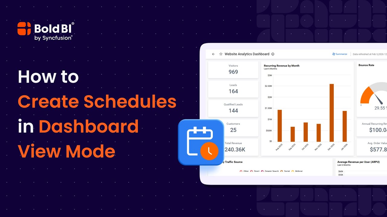 How to Create a Schedule in Dashboard View Mode | Bold BI