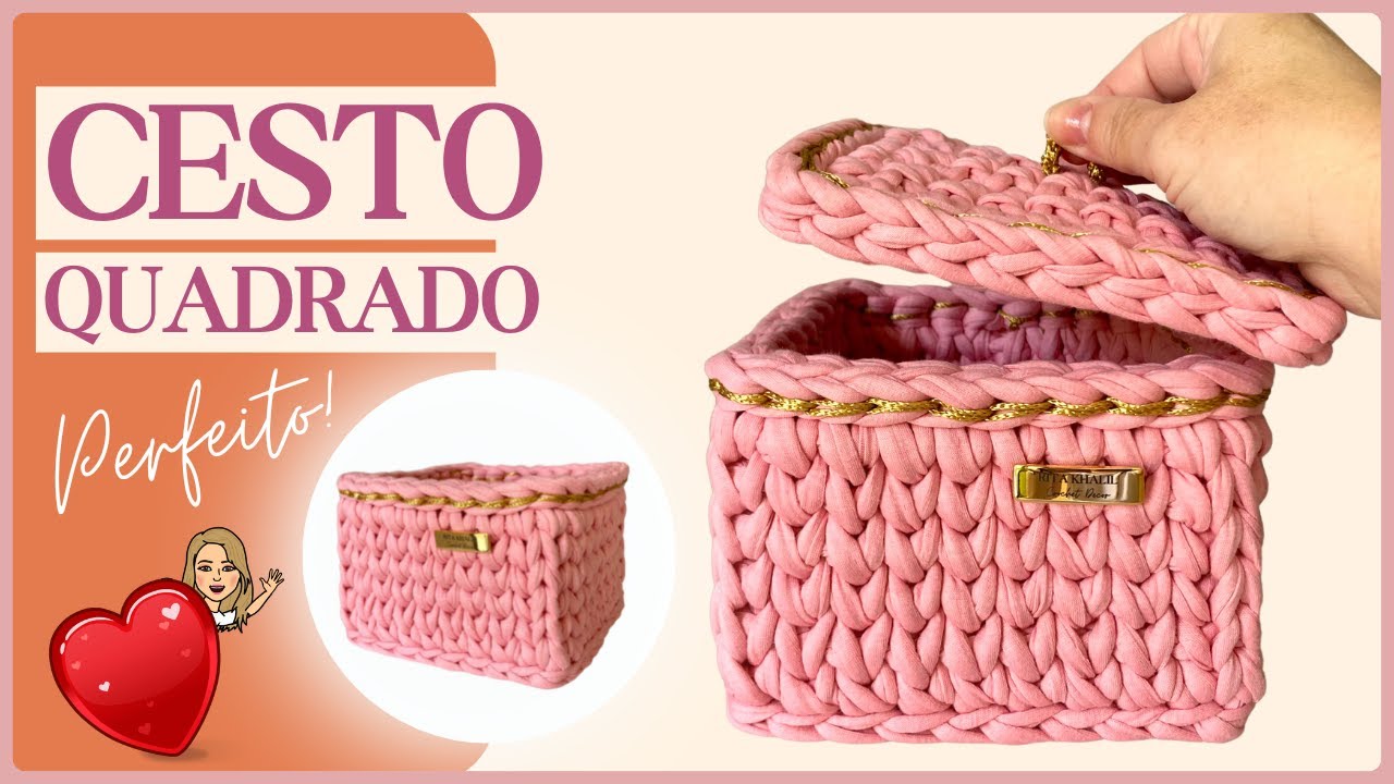 COMO Fazer CESTO DE CROCHÊ com TAMPA Passo a Passo