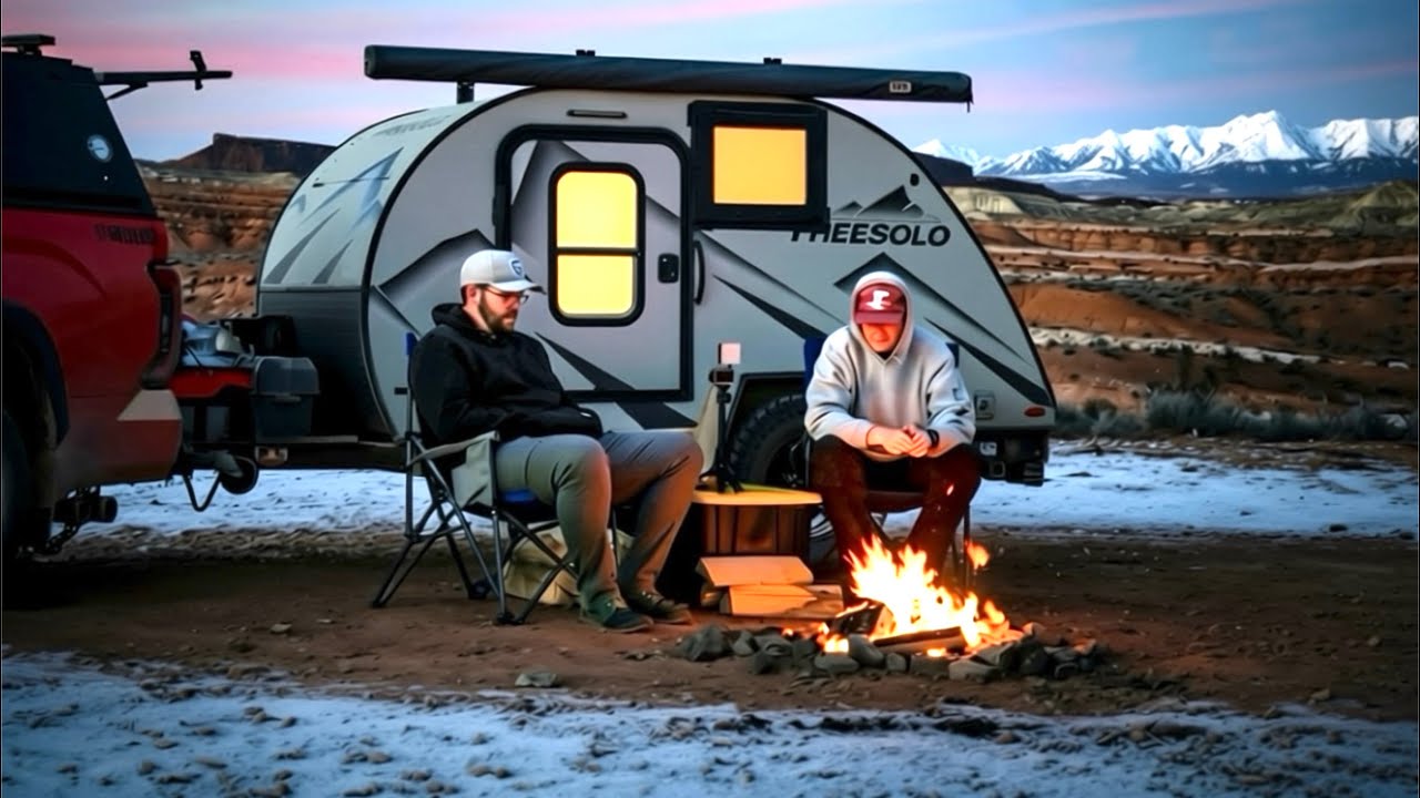 Winter Off-Grid Camping by St George UT | Heated Teardrop 