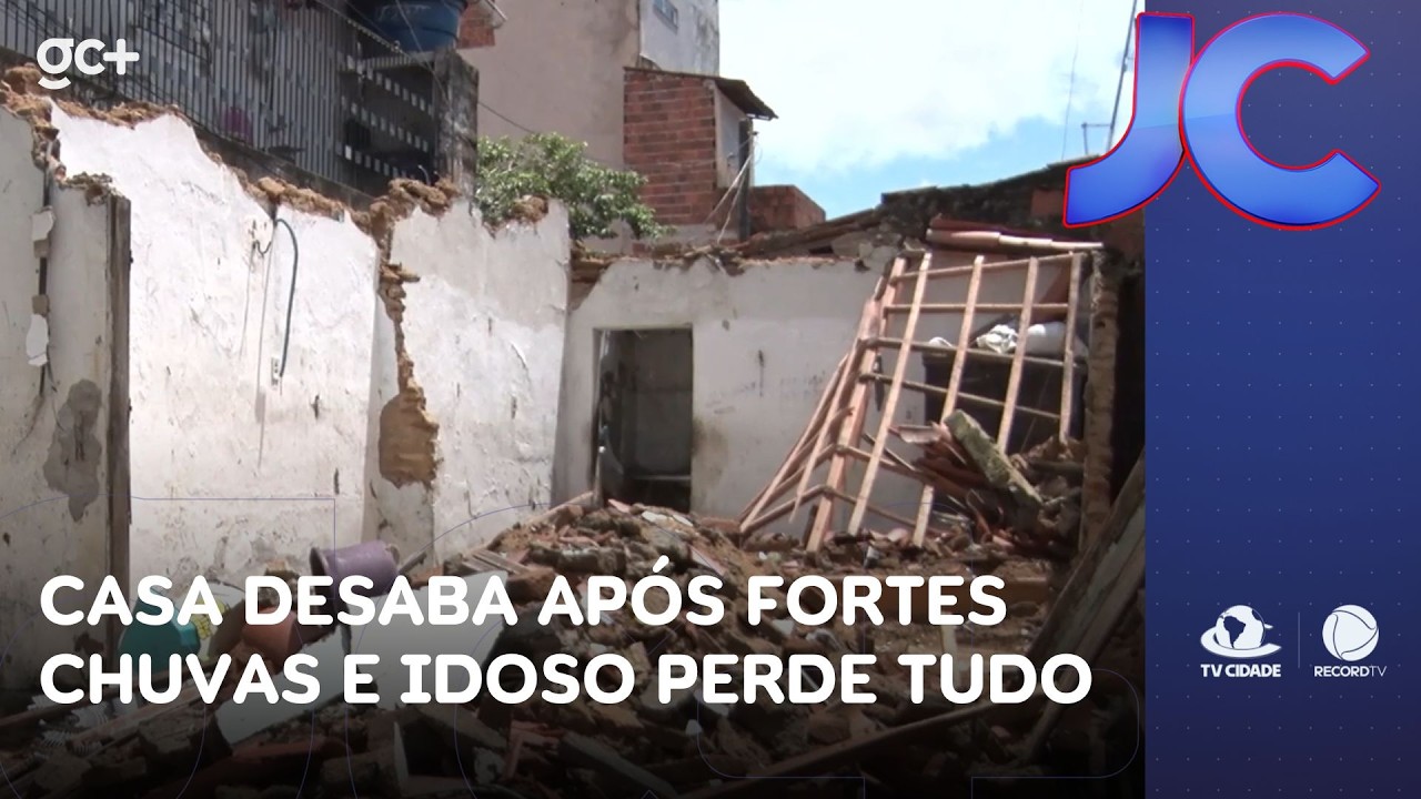 Casa desaba após fortes chuvas e idoso que morava no local perde tudo | Jornal da Cidade