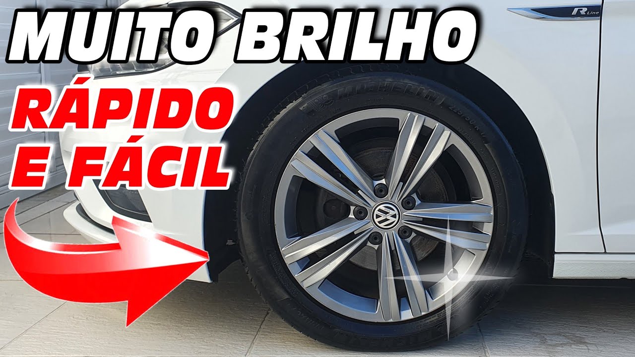 COMO LIMPAR AS RODAS DE LIGA LEVE COM BRILHO. FAÇA EM CASA.