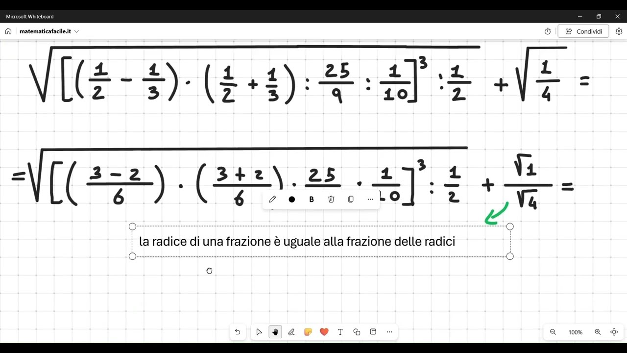 Espressione con radici quadrate