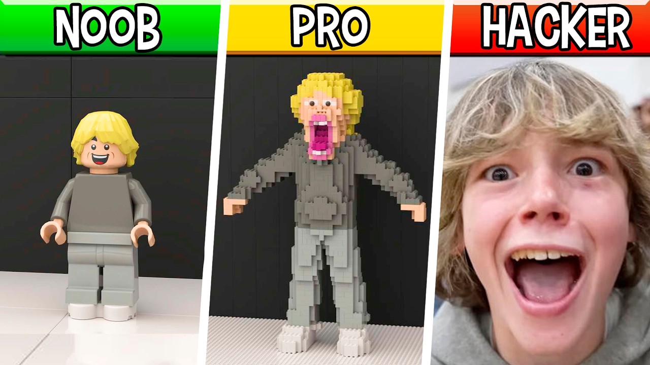 LEGO 67 kid : Noob, Pro, HACKER! / [Famous Meme Characters]