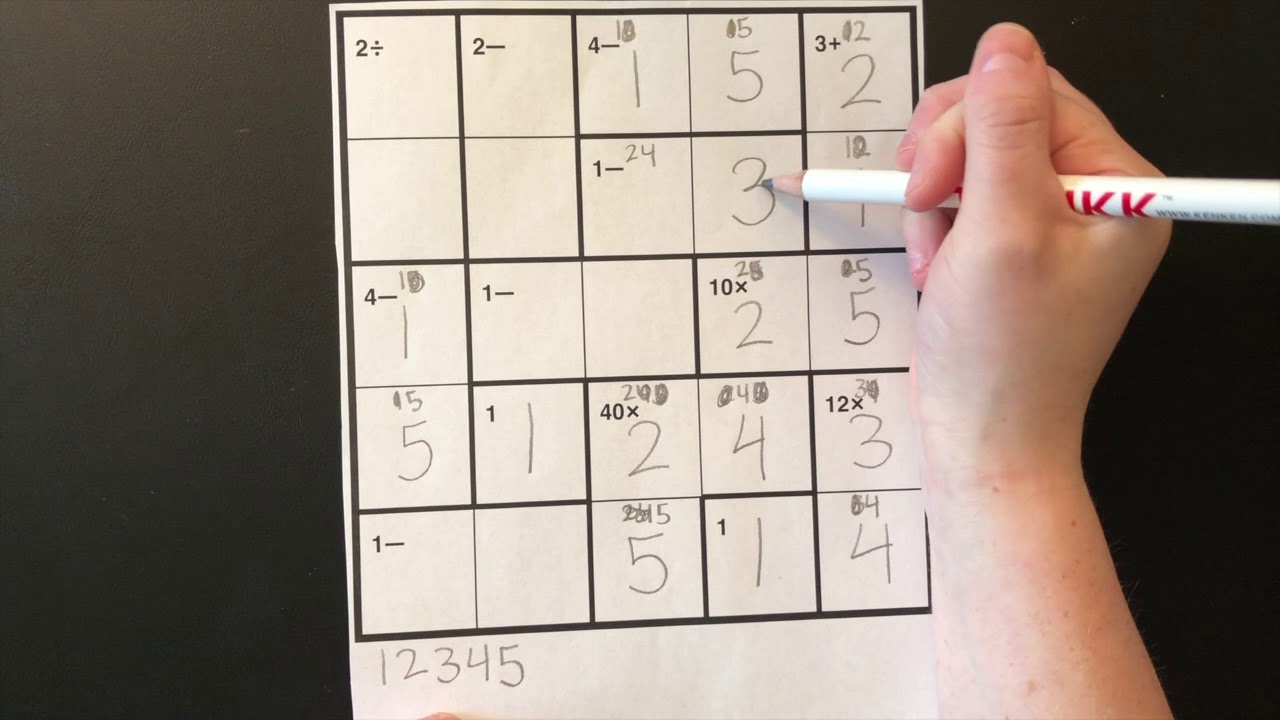 Solving a 5x5 KenKen Puzzle