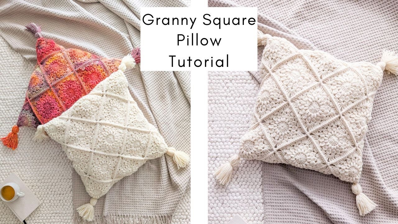 How to Crochet a Pillow Using Only Granny Squares - Free Pattern