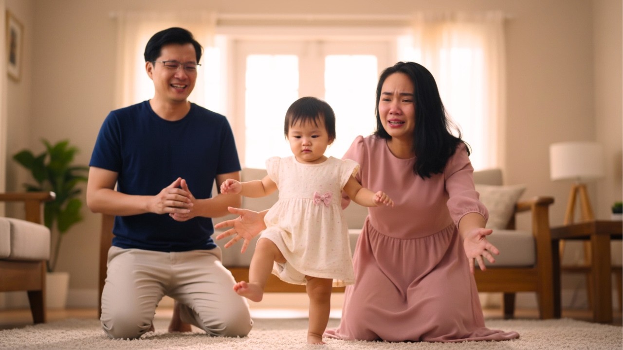 Baby Anna Takes Her First Steps – Jack and Ly Tu Tien Can’t Hold Back Their Emotions