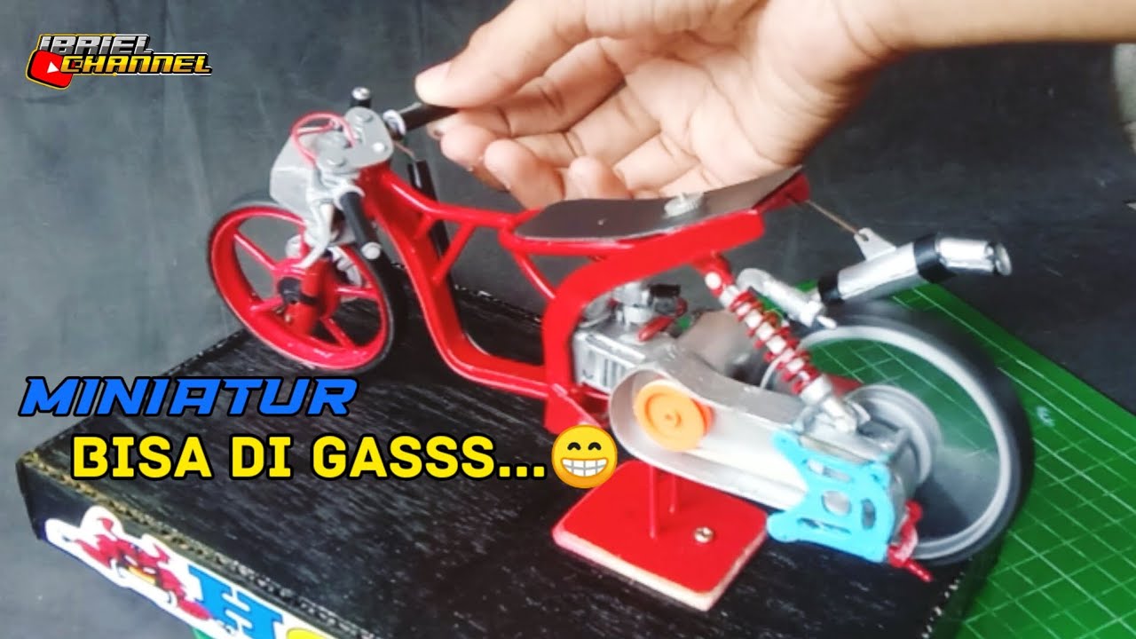VIDEO PERTAMA│PERAKITAN MINIATUR MOTOR DRAG BISA DI GASS...‼️😱😁┃